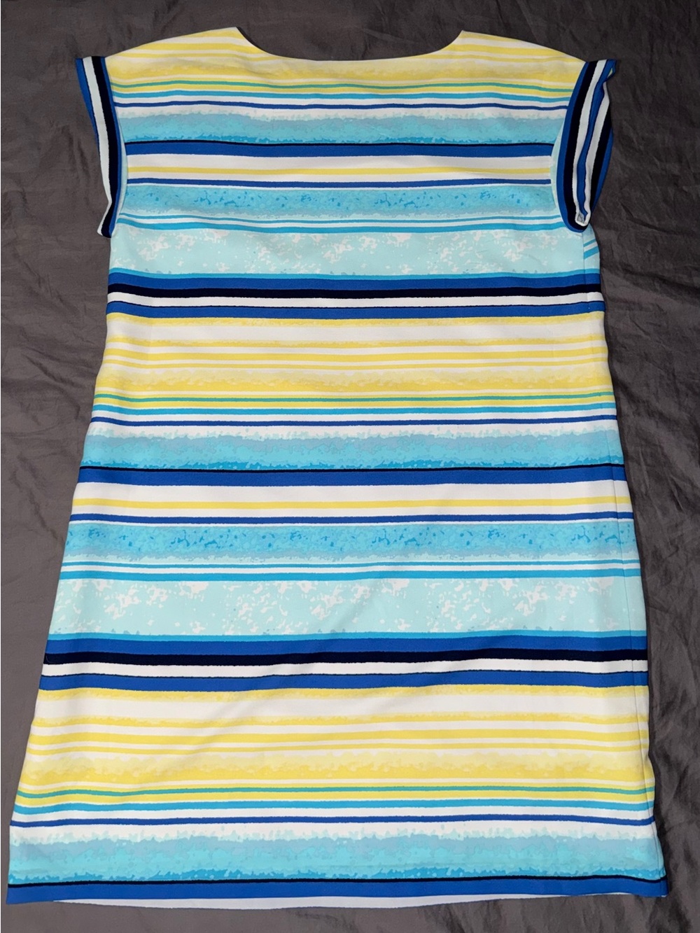 Tommy Hilfiger Vintage Multicolor Striped Shift Dress in Yellow, Teal & Navy - Picture 4 of 7